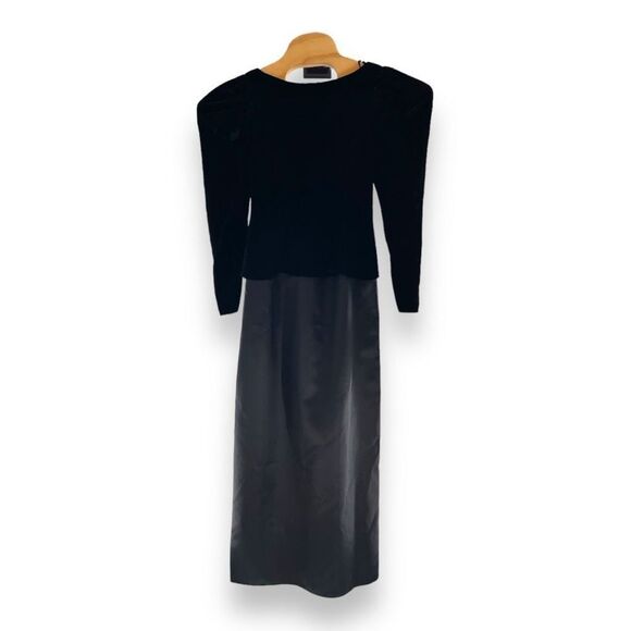Vintage 1970's Women's Mint Velvet Layered Midi Dress Black Size 6 - Picture 1 of 4